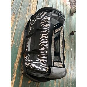 Whisker City Zebra Print Soft Sided Pet Carrier Bag Black White 19x11x11 Small